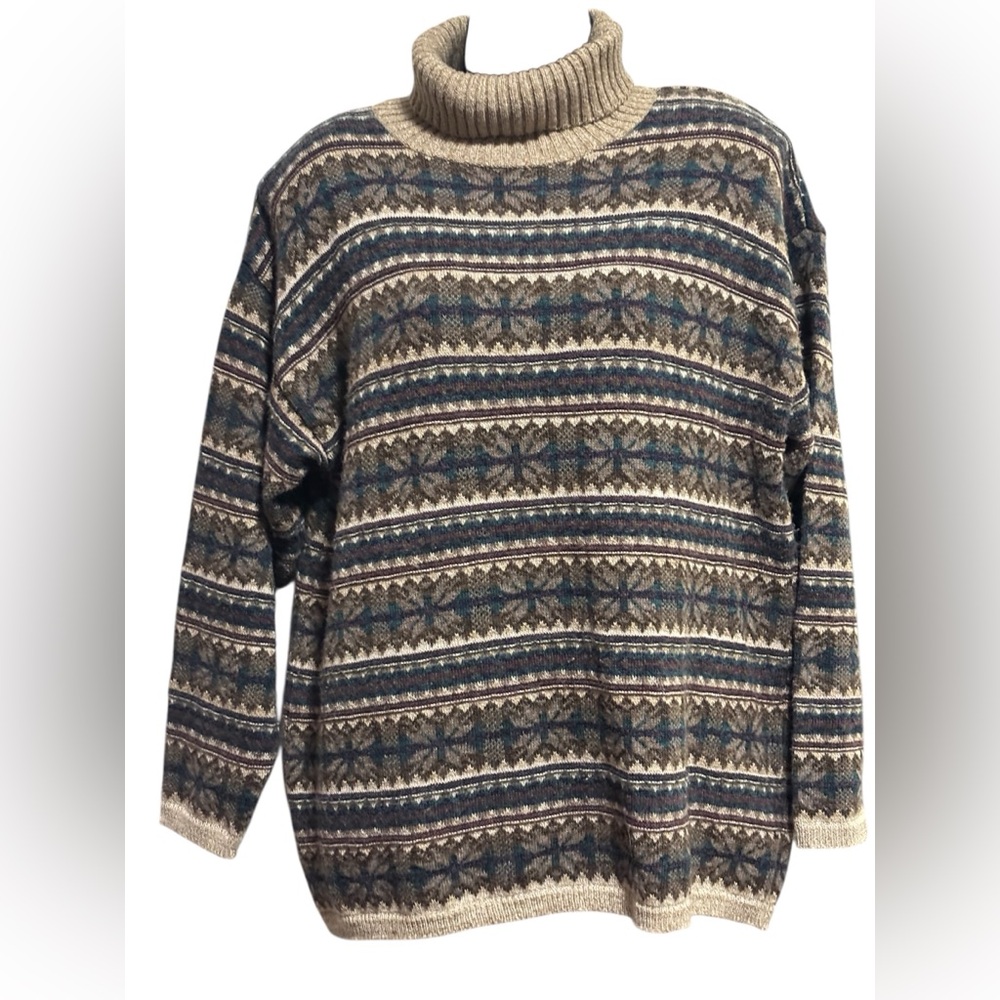 Vintage Ladies Patterned Sweater - Multicolor